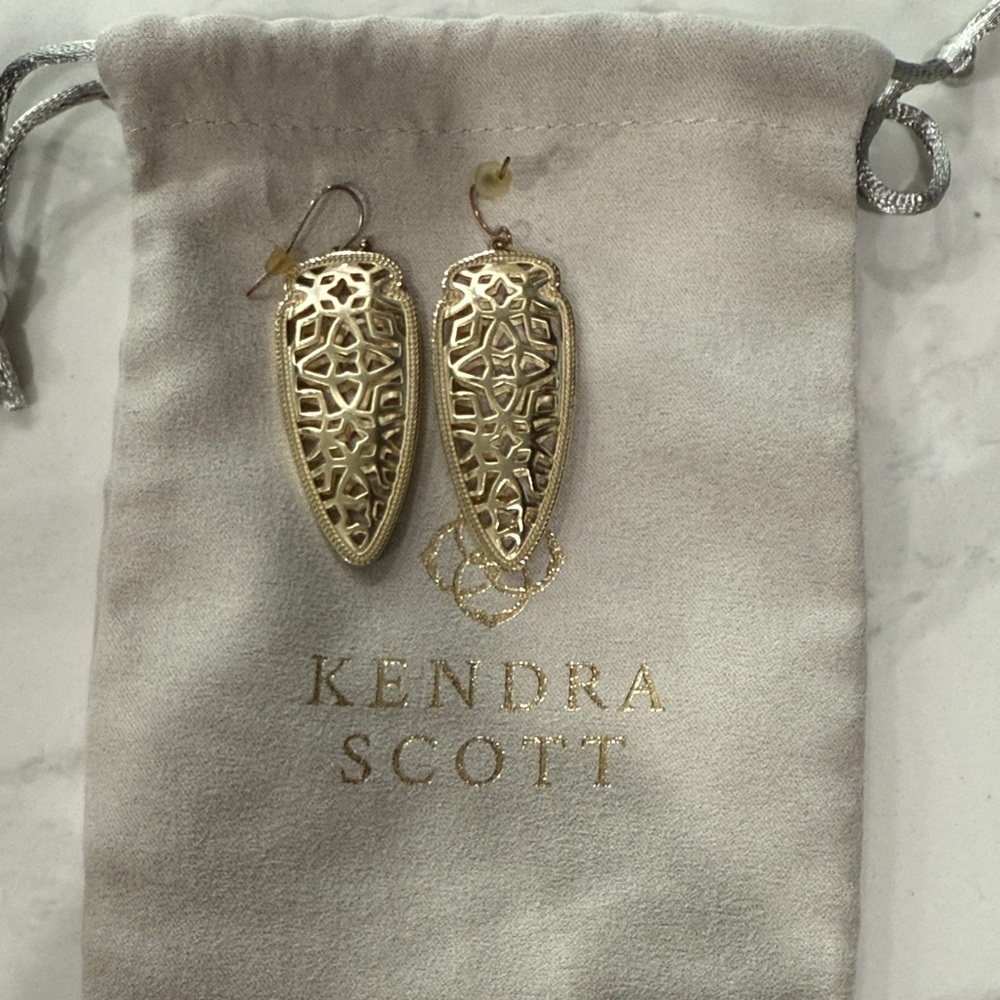 Kendra Scott Gold Filigree Drop Earrings